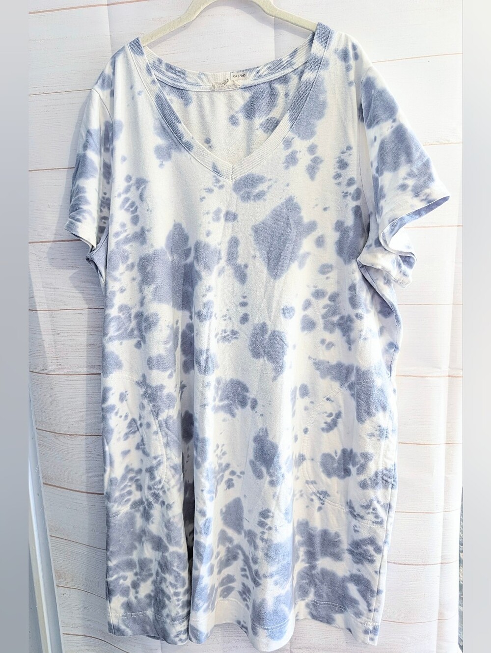 Jane And Delancey Soft Terry Cloth Tie Dye T-shirt Dress W/ Pockets 2X